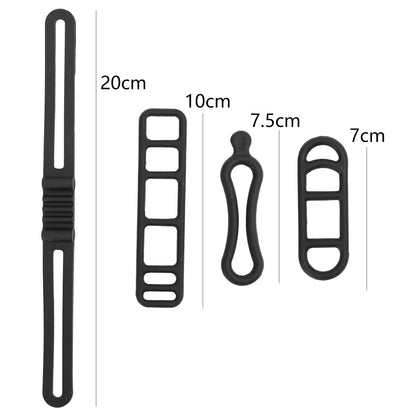 12/4pcs Bike Silicone Mount Bands Bicycle Light Rubber Straps Clip for Headlight Taillight Fixing Universal Bike Accessories