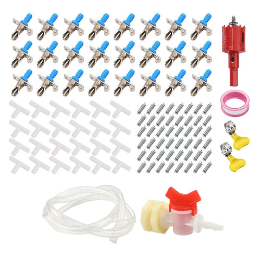 24pcs/Set Rabbit Drinking Fountain With Double Spring Duckbill Spout For Breeding And Cage Use Plastic