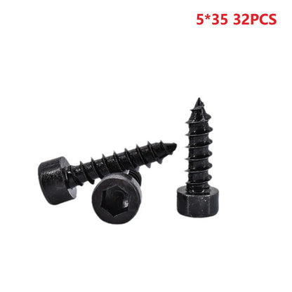 32pcs Cap Head Self Tapping Screw 35mm Hex Hexagon Cap Head Self Tapping Screw 8.8 Gradese Carbon Steel For Home Furniture