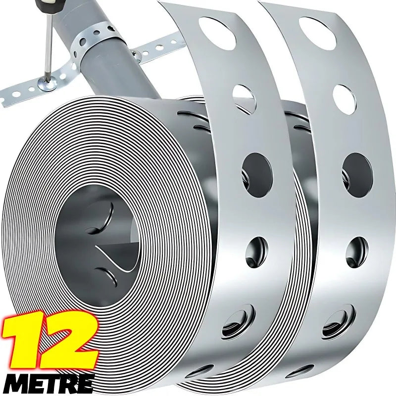 Galvanized Pipe Hanger Strap with Hole Heavy Duty Flexible Metal Strap for Pipe Support Hanging Home Renovation Hardware Tools