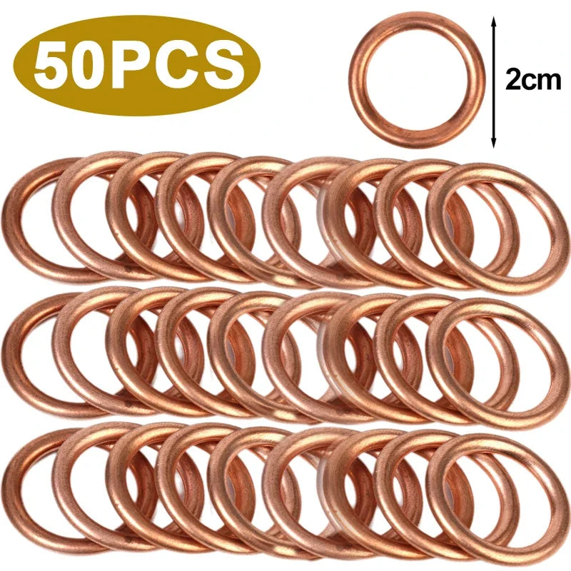 Car Oil Pan Drain Gasket – Aluminum/Copper Oil Drain Plug Gasket Replacement Accessories for Volkswagen & Audi