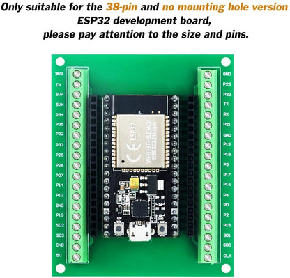 ESP-WROOM-32 ESP32 Microcontroller Development Board 38-Pin Narrow GPIO Breakout Expansion Module