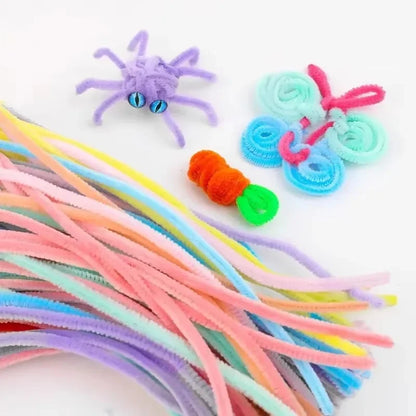 Wholesale Colorful Chenille Stems Pipe Cleaners Plush Tinsel Stem Wired Sticks Twist Stick Hair Strip DIY Craft Educational Toys