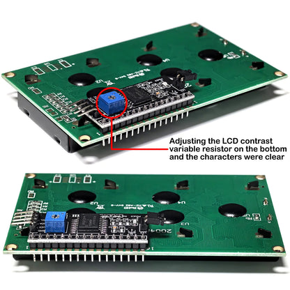 LCD2004A 20x4 Character I2C LCD Display Module HD44780 with Serial Interface Adapter Blue Green Screen for Arduino Projects