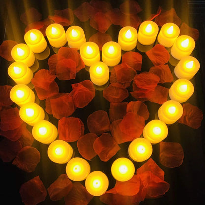 24Pcs/Set Flameless LED Candle Creative wishing Led Tea Light Warm White Flameless Candle Halloween Christmas Decor Candle Light