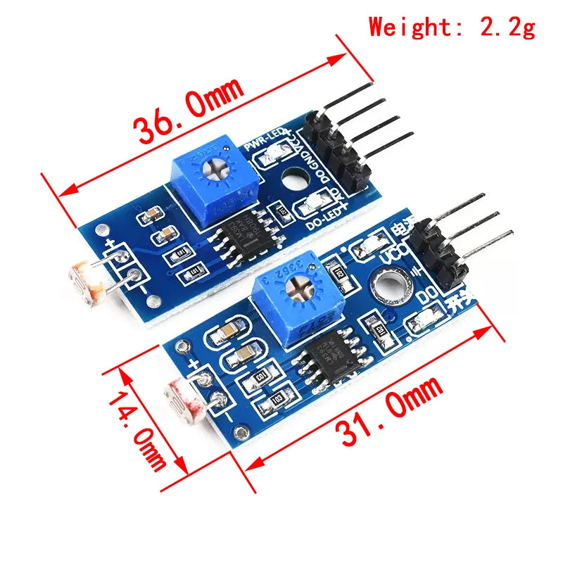 Arduino Mh Photoresistor Light Sensor Module Photosensitive Light Intensity Sensor Module 3/4-Pin Photoresistor for ...