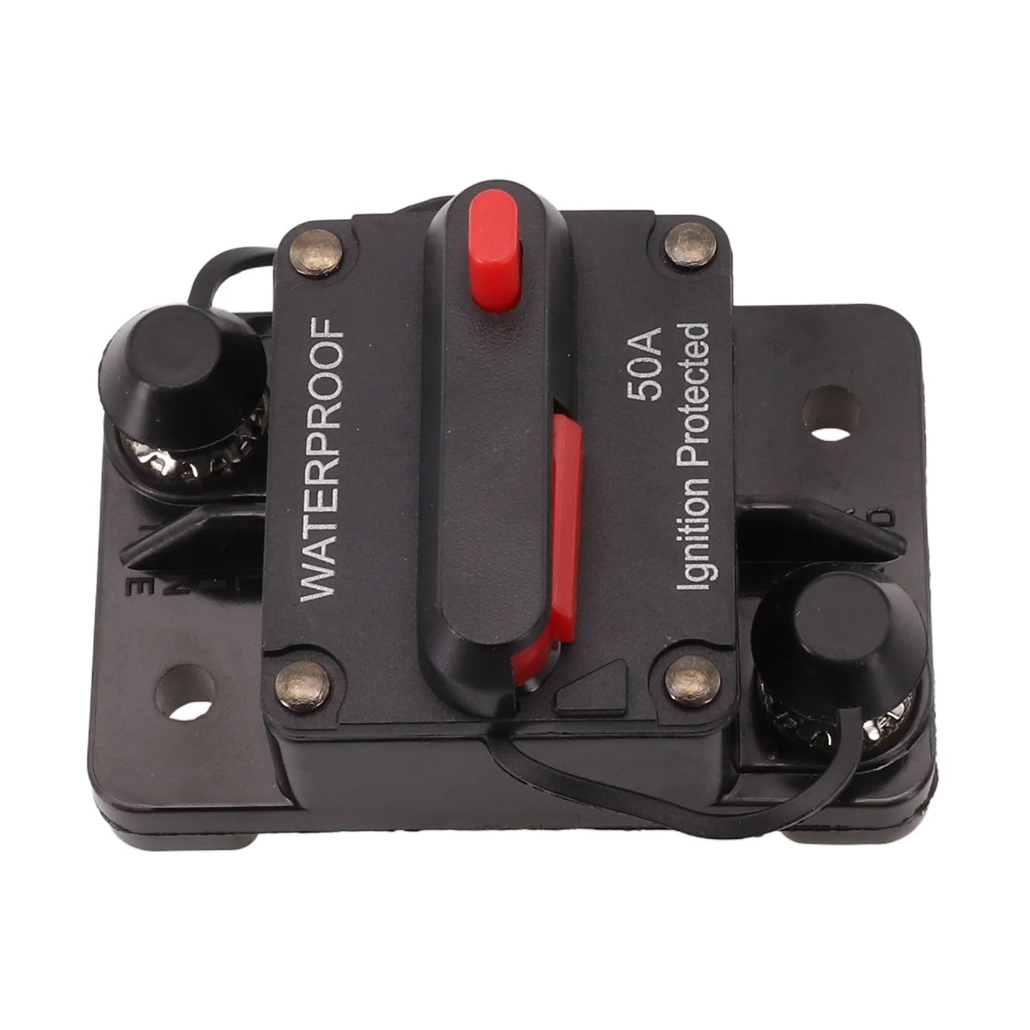 Color Black Manual Reset Fuse Sealed And Waterproof M6 Connection Studs Manual Reset Switch Protective Rubber Cap