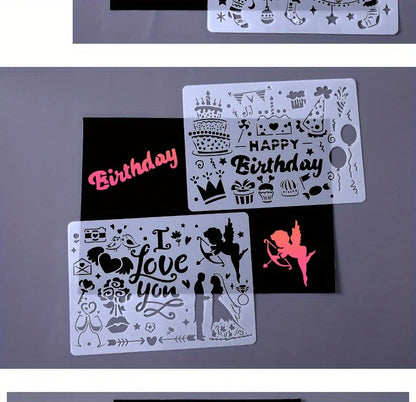 A4 5pcs/set  DIY Painting Template Wall Stencil Airbrush Scrapbook Coloring Embossing Album Diary Christmas Drawing Copy Templat