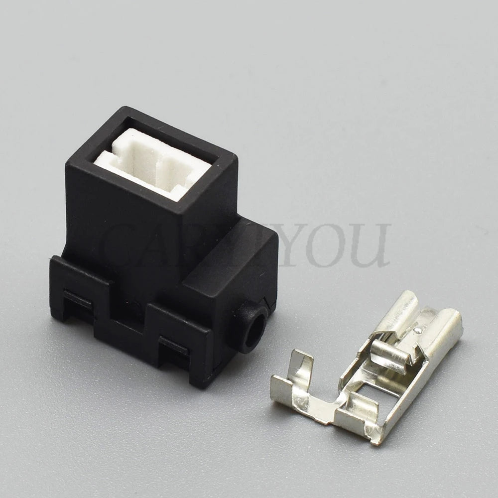 H1-2C / H1-2B 1-Pin Black Ceramic Automotive Connector — High-Temperature Headlamp Bulb Socket with Terminal