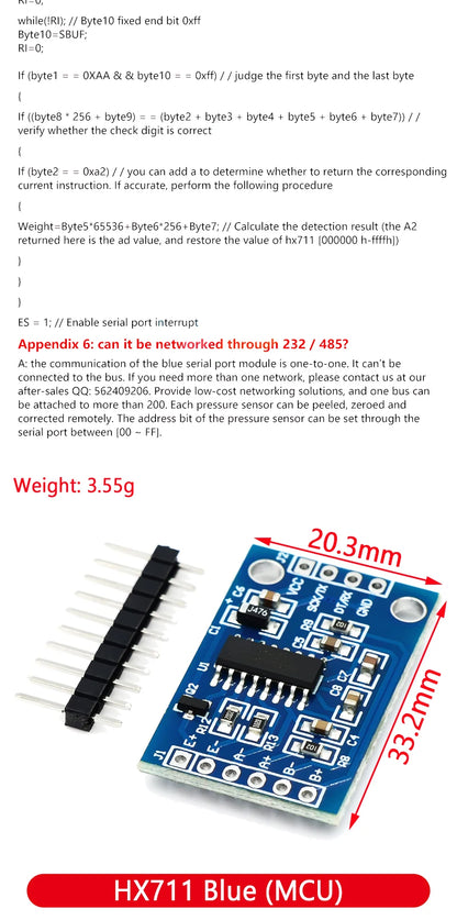 HX711 AD Module with 50Kg Body Load Cell Weighing Sensor and Measurement Tools