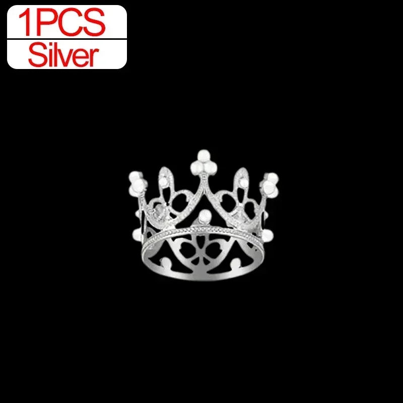 Wholesale Crown Cake Decoration Gold Silver Pearl Crown Topper Mini Princess Headwear Decoration Birthday Wedding Decor Supplies