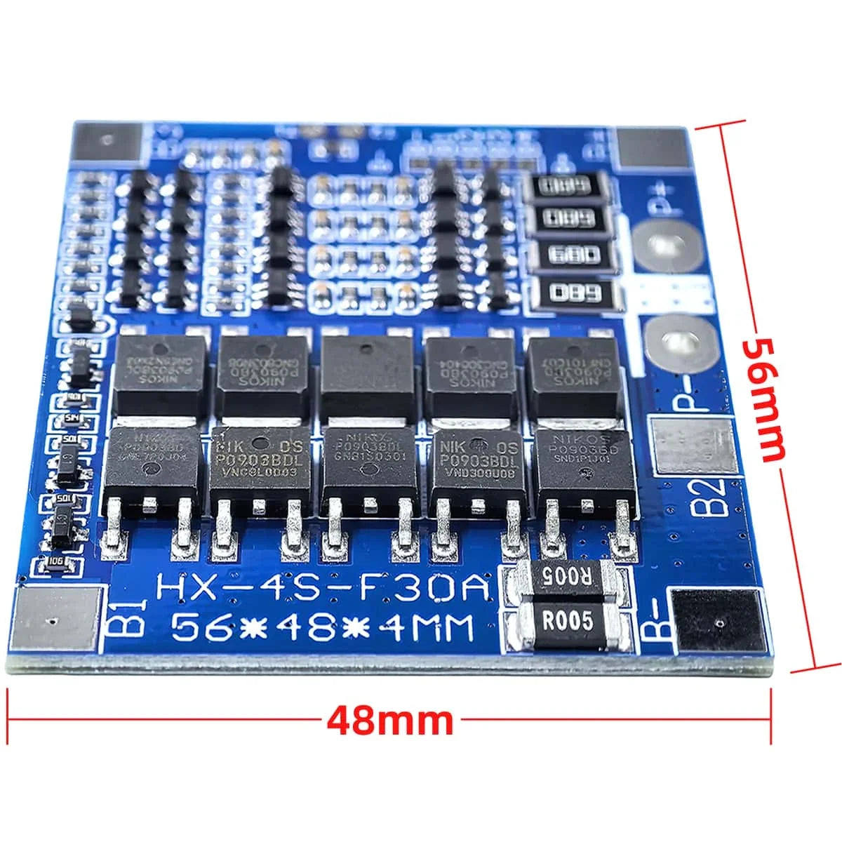 4S 14.8V 30A Lithium Battery BMS Protection Board with Balance for 18650 Li-ion and 12.8V LiFePO4 Cells