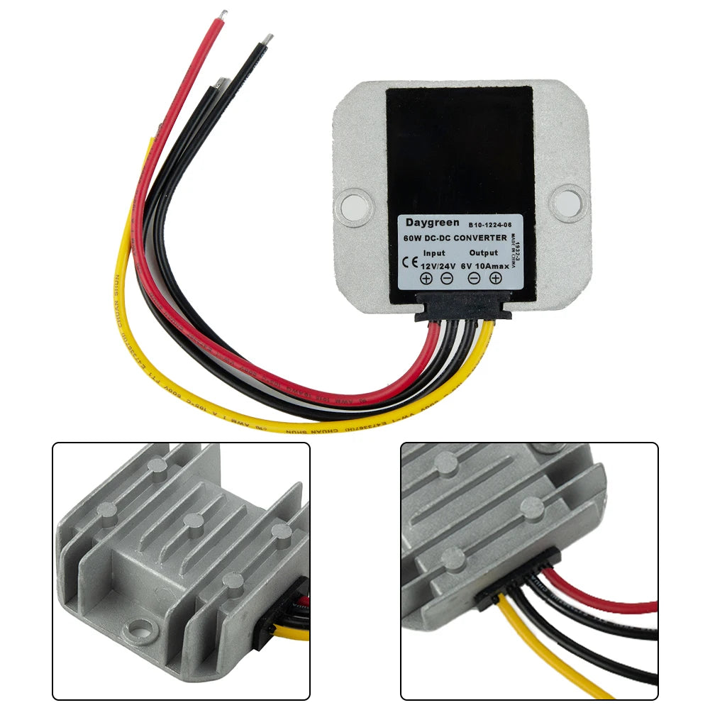 Regulator Power Converter IP68 Short-circuit Protection Step Down Module Waterproof 12V 24V To 6V DC-DC Full Power H10-1224-06