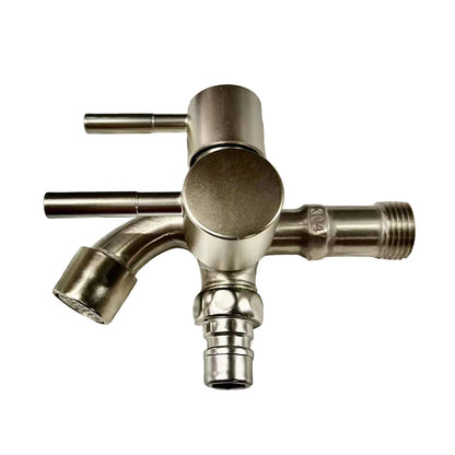 Multifunction Double Outlet Faucet 304 Stainless Steel One Into Two