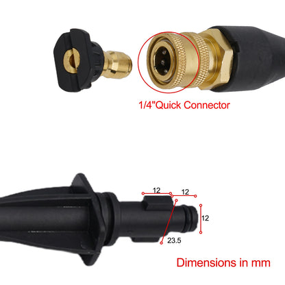 Pressure Washer Spray Wand — 1/4” Quick Connect Extension Lance with 5 Nozzles for High-Pressure Cleaning
