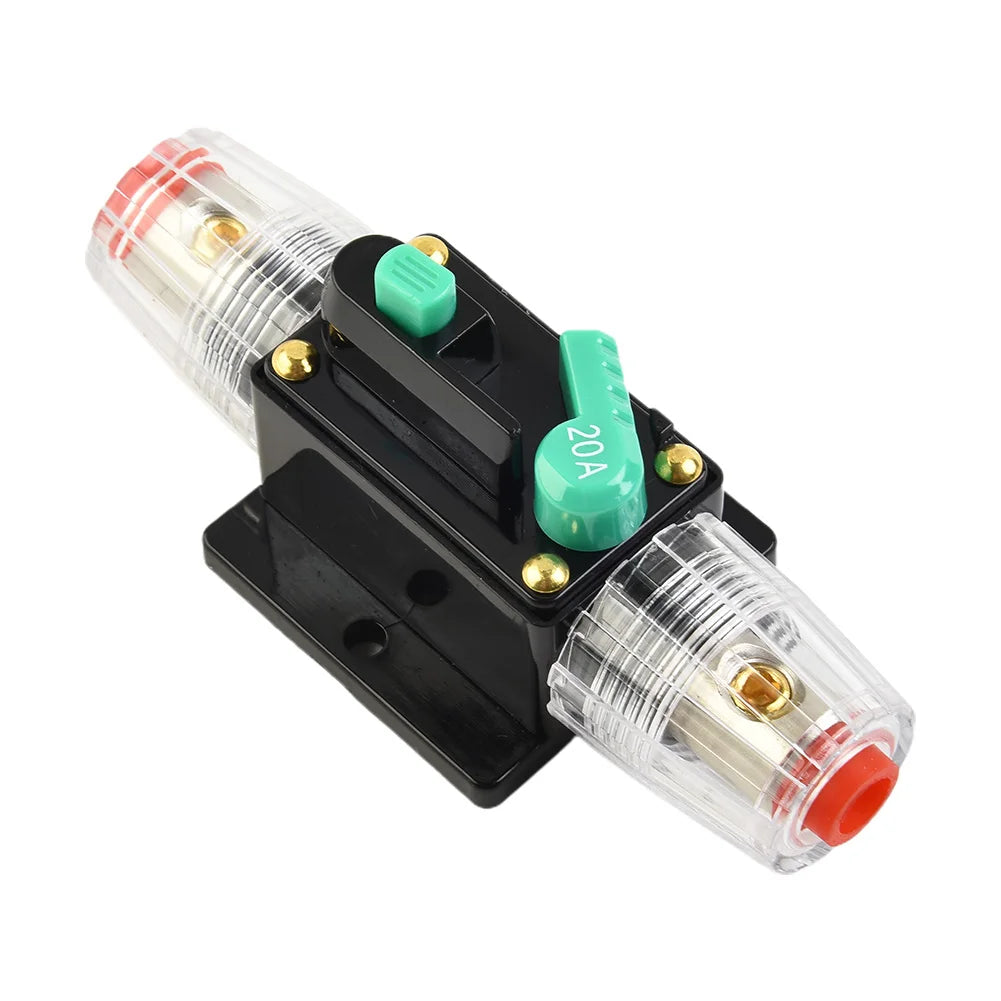 Car Boat 10A to 100A AMP Circuit Breaker Fuse Reset for 12V 24V 48V DC with Waterproof Housing and Manual Reset for Overload