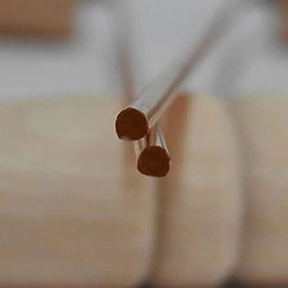 99.9% Pure Copper Divination Probes Rod with Wooden Handles, Round Copper Poles for Water Treasure