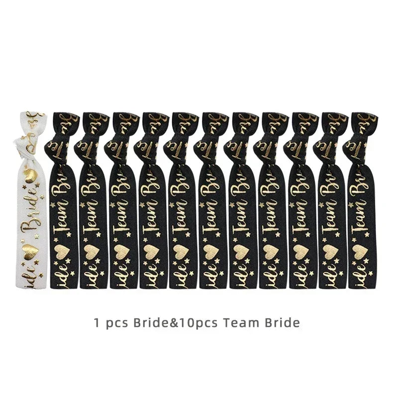 11PCS Bachelorette Party Wristbands Team Bride Bracelet Set Bride To Be Wedding Decoration Hen Party Bridal Shower Supplies