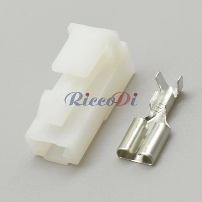 1 Pin 6.3mm Unsealed Connector 6070-1471 6070-1481 DJ7011A-6.3-11/21 White Plastic Housing