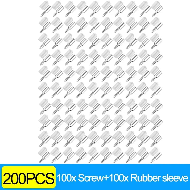 200x Self Tapping Shelf Bracket Support Screw with Rubber Sleeve