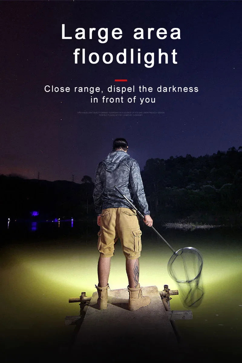 5/11 LED Headlamp Strong Light Head Torch USB Rechargeable Headlight Built-in 18650 Battery Outdoor Fishing Camping Lantern