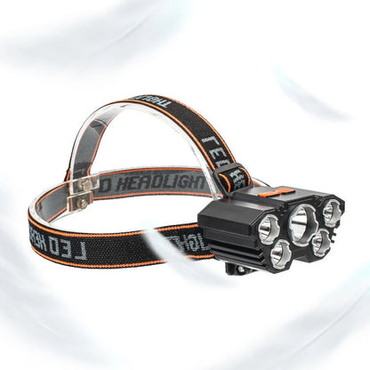 USB Rechargeable 5LED Headlamp High Power Head Flashlight 18650 Built-in battery Headlight LED Head Torch For Camping Fishing