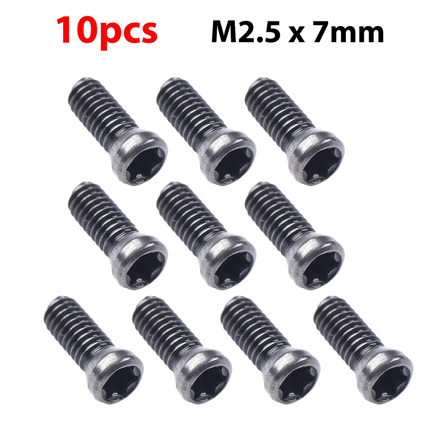 Torx Steel Screws M2.5 x 7mm / M2.5 x 6mm for CNC Lathe Tools and Carbide Insert Replacement