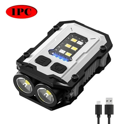 Powerful Pocket Torch Light Rechargeable Super Bright LED Multifunctional Linterna Magnetic COB LED EDC Mini Keychain Flashlight