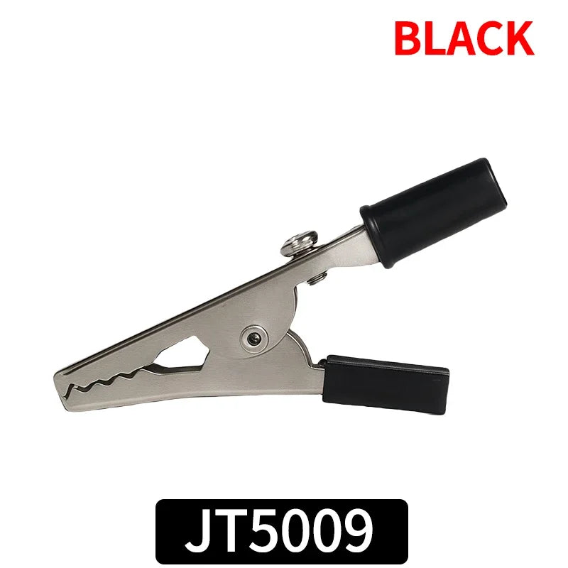 Large 55mm Solderless Alligator Clips with Screw Terminals Binding Posts Red Black Test Clips for Power Electronics