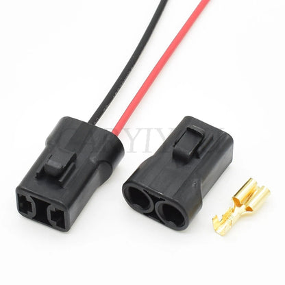 DJM7021-6.3-21 2-Pin 6.3mm Black Female Automotive Connector with Terminals