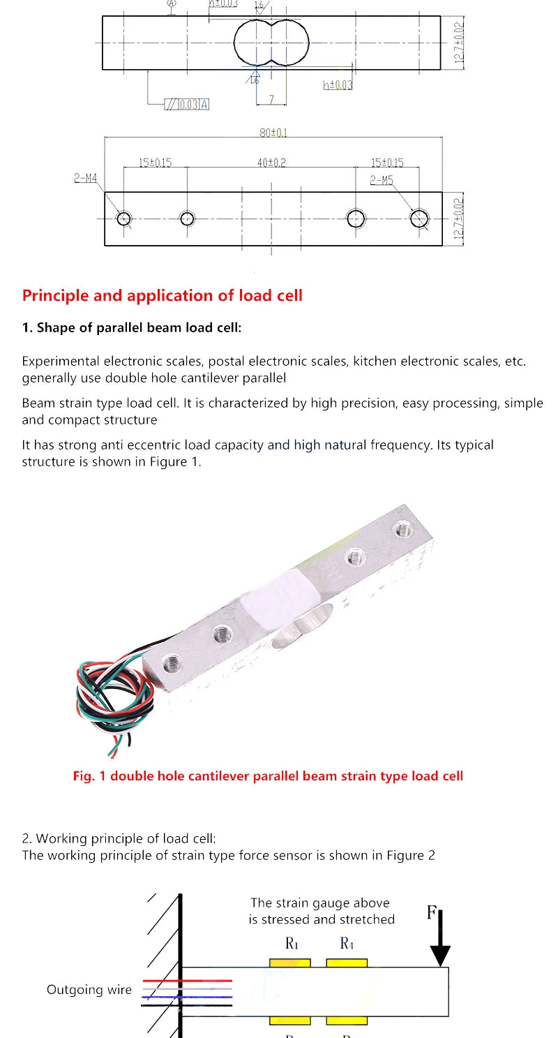 HX711 AD Module with 50Kg Body Load Cell Weighing Sensor and Measurement Tools