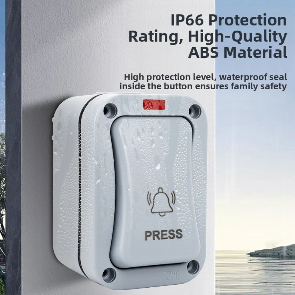 1pcs Outdoor Waterproof Doorbell Control Button Courtyard Mounted Switch (MPM14) 9.00×6.00×5.50 Cm -10~60℃