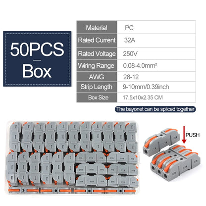 1 to 1 Inline Lever Wire Connector Kit Universal Compact Electrical Cable Terminal Block Spliceable Butt Junction Box 28-12 AWG