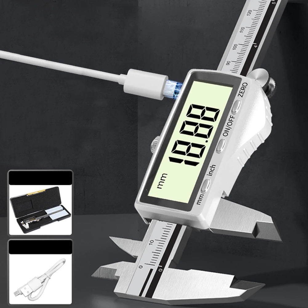 Rechargeable Vernier Digital Caliper High For Precision-Jewelry Depth Gauge Measuring & Gauging Tools