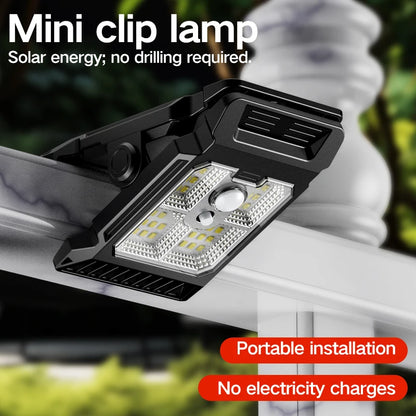 Solar Sensor Motion Light Clip on Lawn Lamp Outdoor Waterproof Work Light Camping Household Garden Lighting Courtyard Lamp