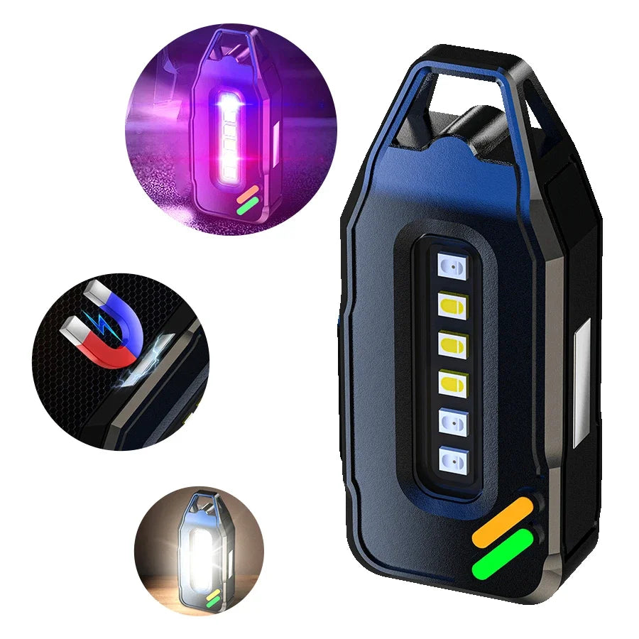 Portable LED Flashlights Rechargeable Work Light COB Magnetic Floodlight with Pen Clip Headlamp Outdoor Camping Fishing Torch