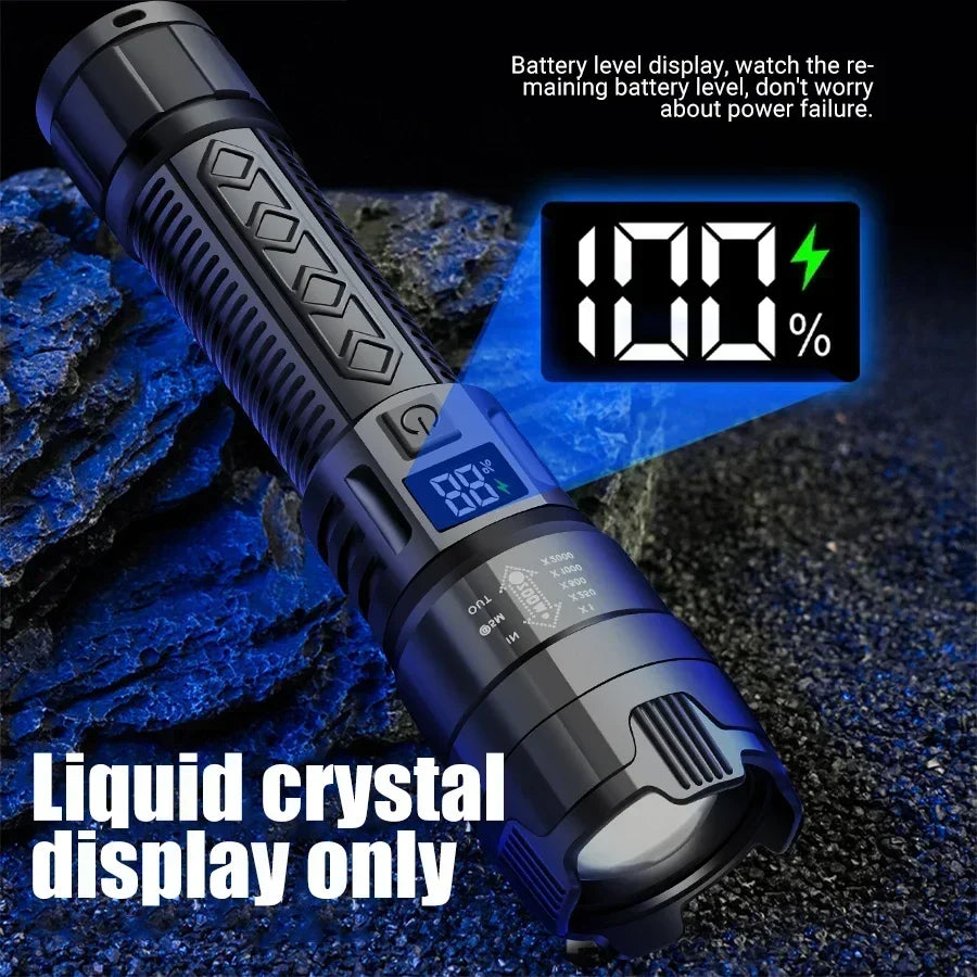 1600000LM Super Bright LED Flashlight – USB Rechargeable Long Range Tactical Torch Waterproof for Camping & Fishing