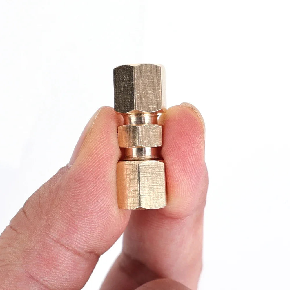 Universal Auto Brake Hose Brass Fittings 3/16" Export Brake Lines Pipe Union Fittings Straight Brass Connector Car Accessories