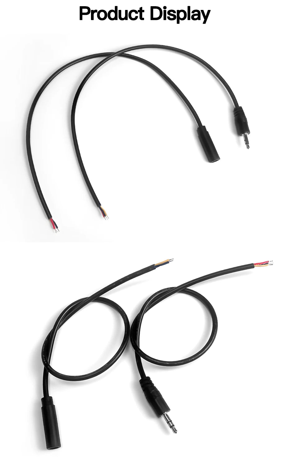3.5mm Stereo Audio Cable 3×26AWG AUX Cord for Car Phone Speaker Headphones High-Quality Male-to-Male Audio Wire