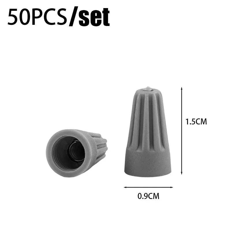 200/50PCS Wire Caps Assorted Colors Spring Spiral Connectors PVC Insul ...
