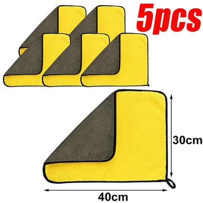 Thick Microfiber Car Cleaning Towels Double Layer Absorbent Cloth