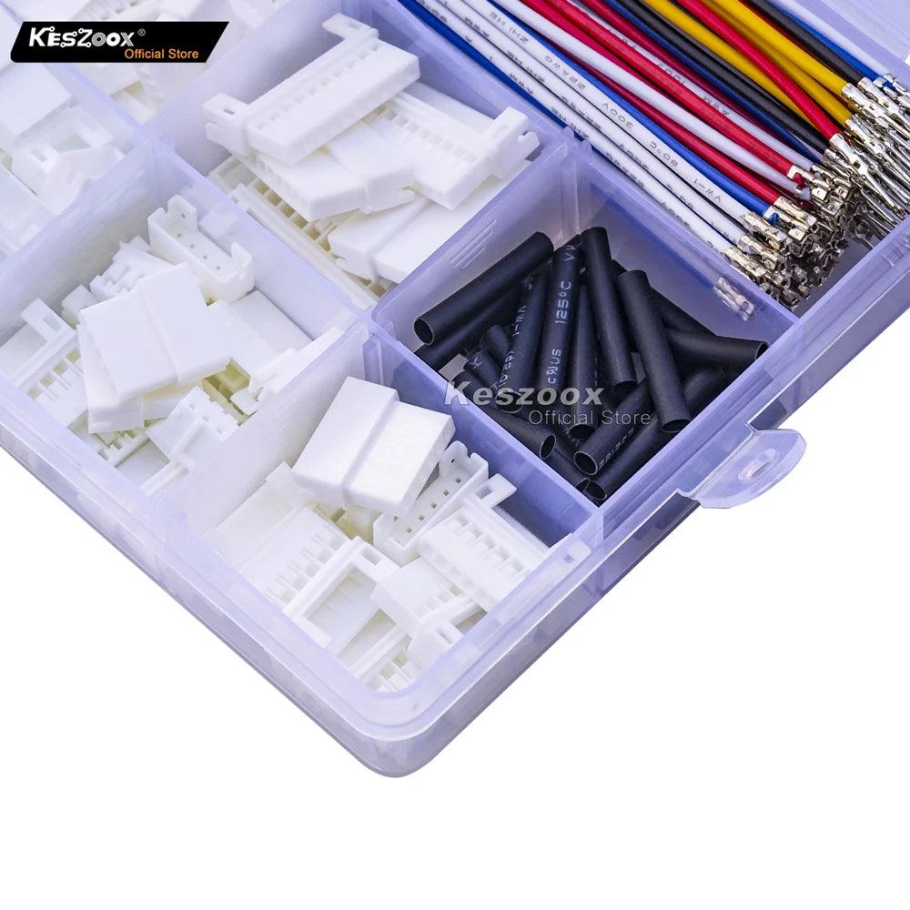 Keszoox JST 2mm PHR PH 2.0 2-10p Male Female Housing with 22AWG Pre-crimped Wire Connectors Adaptor PH Kits