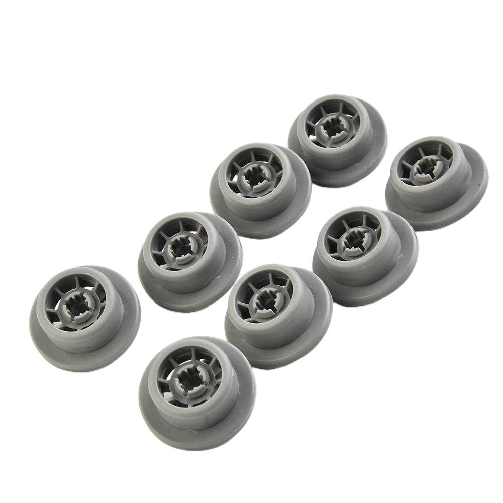 Dishwasher Lower Basket Wheels — 8pcs Replacement Rollers for Siemens S5555X0GB/79 S5943X2GB/31 S6409N2GB/17 HF87950GB/03 KG57U95/13