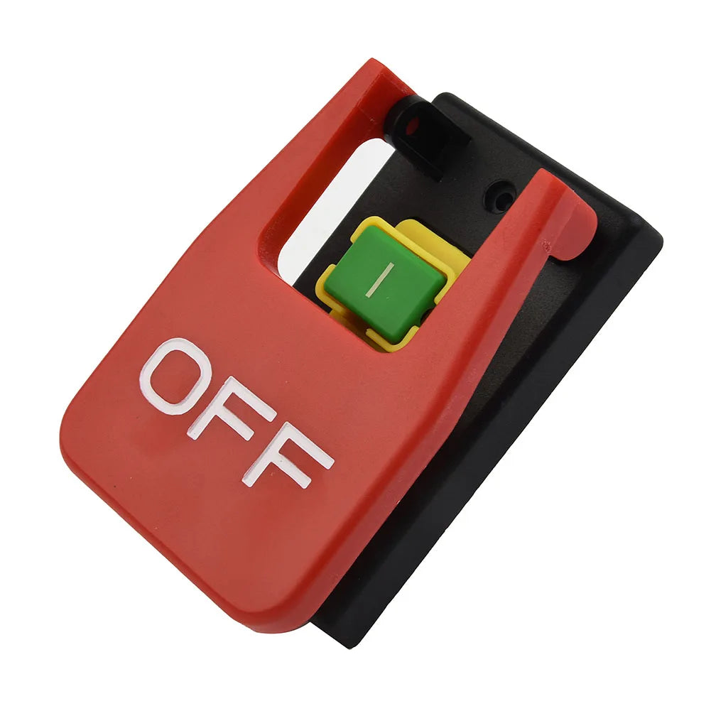 KJD17B16 Electromagnetic Push Button Switch 5Pin 240V with Safe Lock and Stop Cover for Lathe and Large Power Tools
