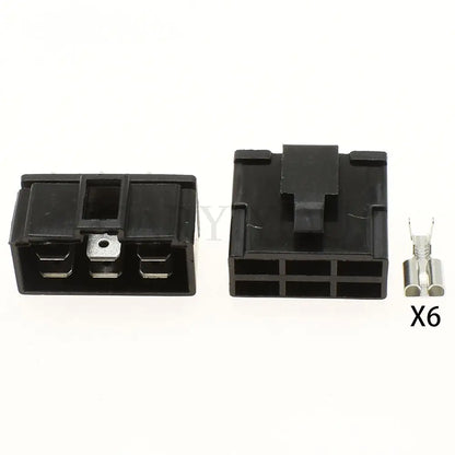 6-Pin High Current PCB Connector DJ7062-6.3-21 / DJ70620-6.3-10 — 6.3mm Automotive Wiring Plug