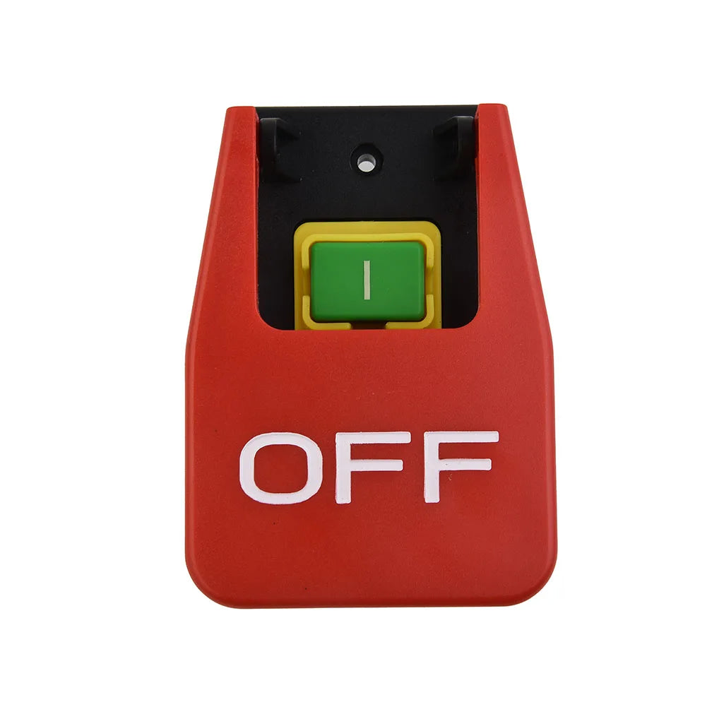 KJD17B16 Electromagnetic Push Button Switch 5Pin 240V with Safe Lock and Stop Cover for Lathe and Large Power Tools