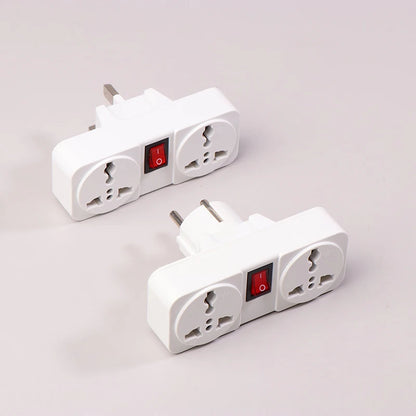 UK/EU Plug Adapter with Switch Universal Extension Socket 10A 250V