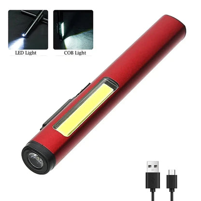 Portable UV LED Pen Light USB Rechargeable Work Lantern with Magnet