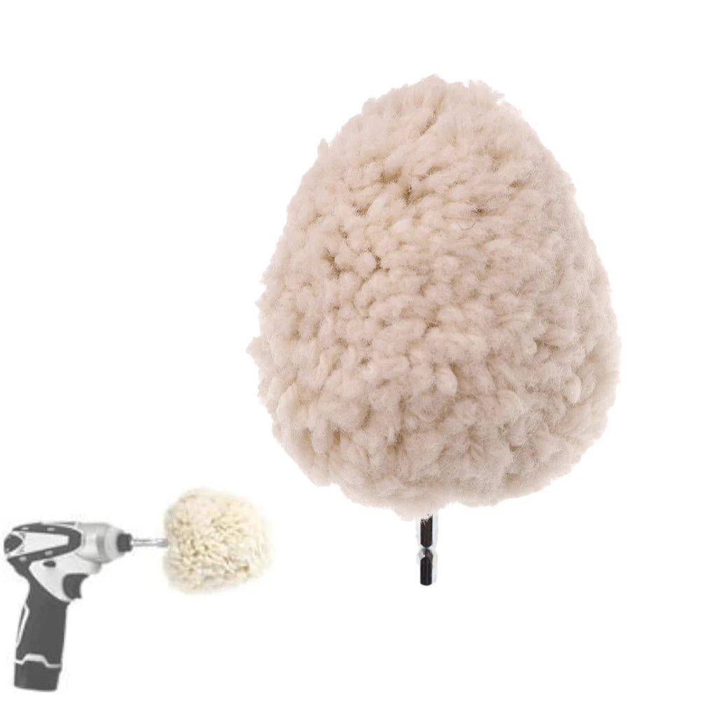 140*100mm / 5.51*3.93inch Wool Buffing Wheel Ball Hex Shank Wool Polishing Wheel For Paint Metal Wood And Stone