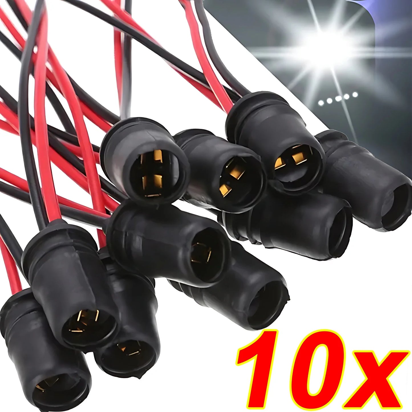 T10 W5W Dashboard Light Bulb Socket Rubber Lamp Holder Connector 16/1PCS